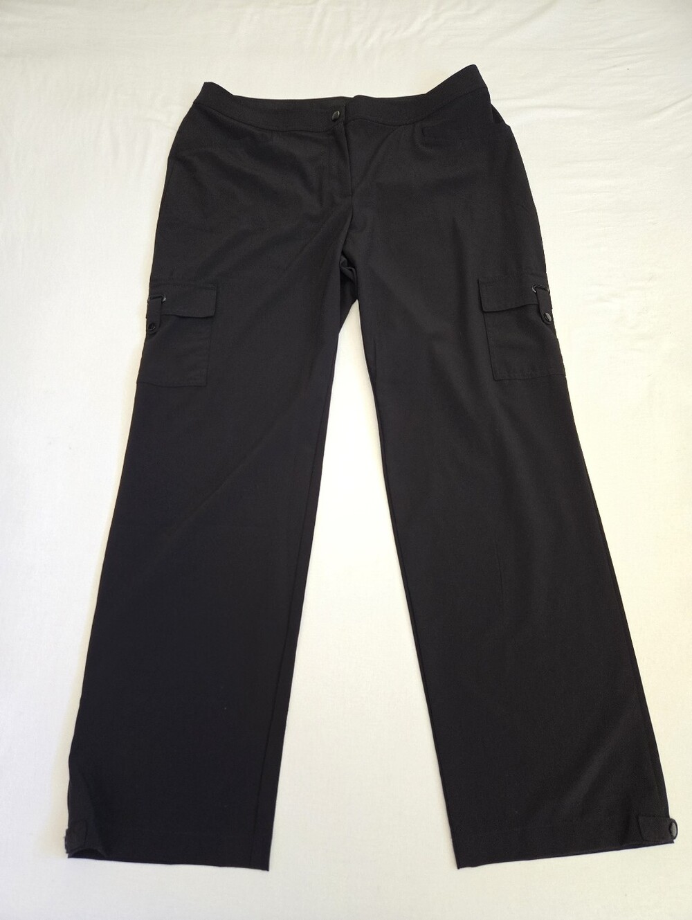 Chico's Zenergy Cargo Pants Lightweight  Black 2 12 L Walking Athleisure